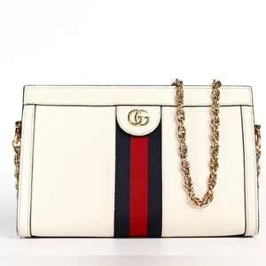 Gucci Ophidia White Calfskin Leather Shoulder/Crossbody Bag